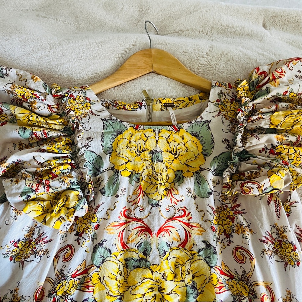 Free People Yara Printed Mini dress in the Tea Combo colorway. SP -Med